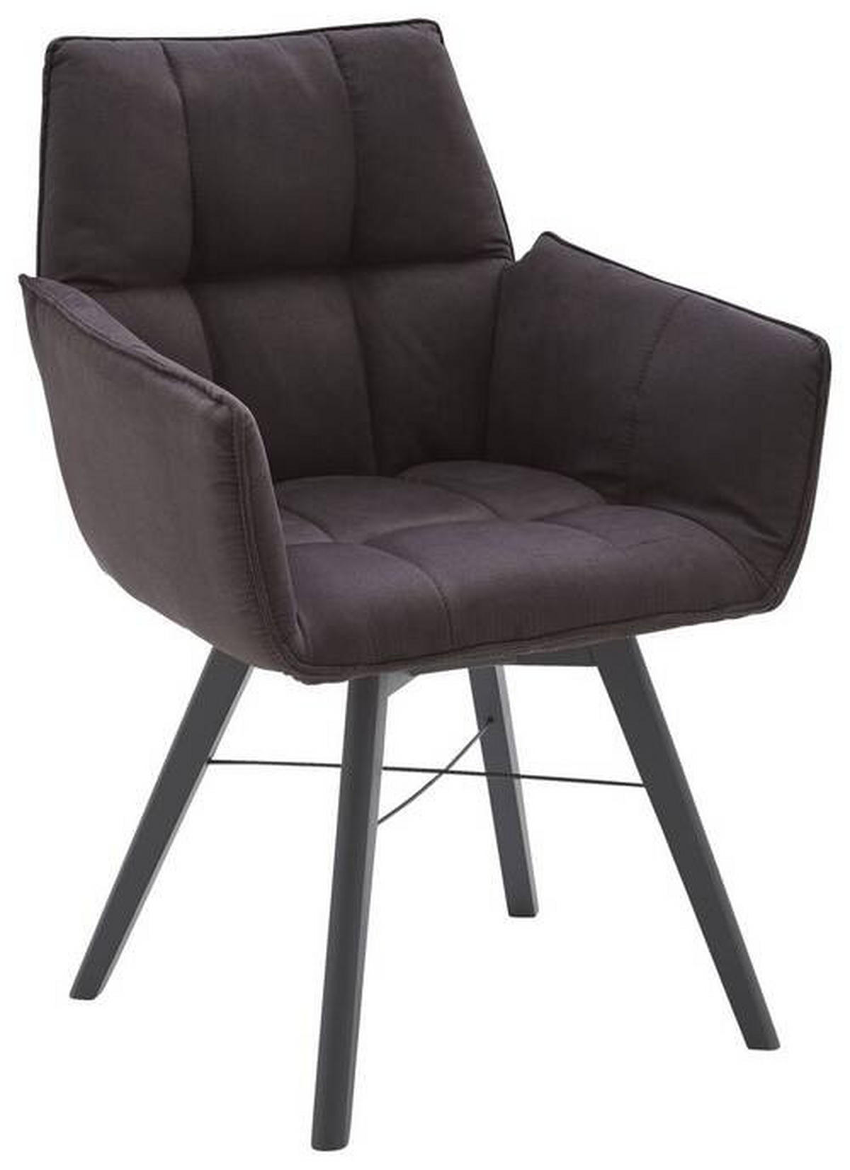 ARMLEHNSTUHL drehbar  in Flachgewebe  - Schwarz, Design, Holz/Textil (61/87/63cm) - Waldwelt