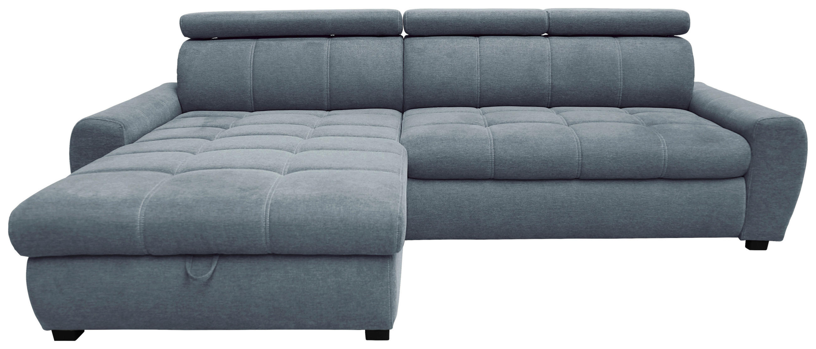 ECKSOFA inkl.Funktionen Hellblau Webstoff  - Schwarz/Weiß, Design, Kunststoff/Textil (276/173cm) - Stylife