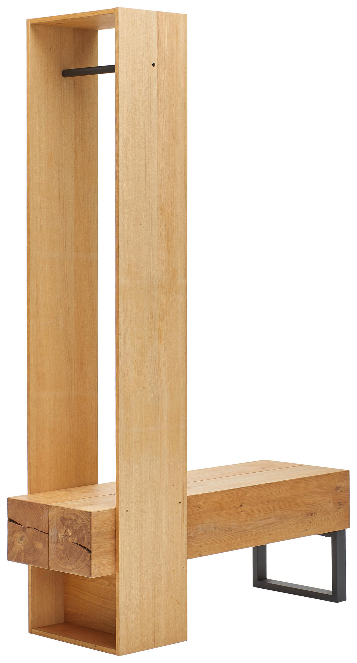 HALLMÖBEL 2 delar  i 120/196/43 cm  - svart/ekfärgad, Natur, metall/trämaterial (120/196/43cm) - MID.YOU