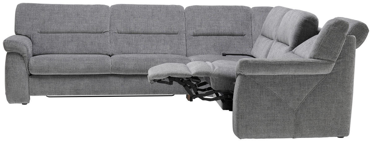 ECKSOFA in Chenille Grau  282/252 cm  - Schwarz/Grau, KONVENTIONELL, Kunststoff/Textil (282/252cm) - Himolla