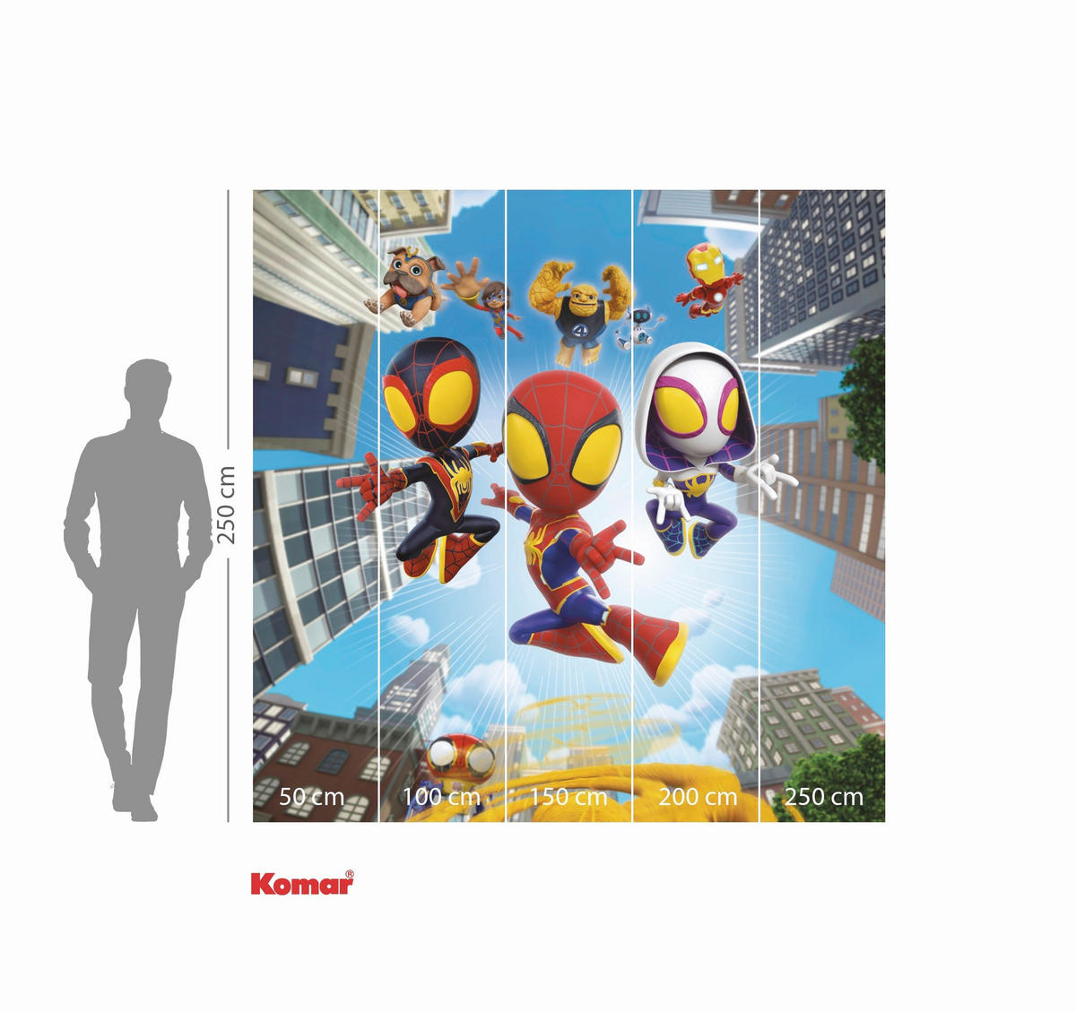 FOTOTAPETE SPIDEY AND HIS AMAZING FRIENDS  - Naturfarben, Design, Textil (250/250cm) - Marvel