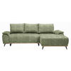 ECKSOFA in Struktur Olivgrün  - Schwarz/Olivgrün, Modern, Textil/Metall (262/168cm) - home24