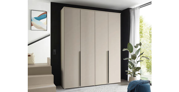 DREHTÜRENSCHRANK  in Kaschmir  - Kaschmir/Schwarz, MODERN, Holzwerkstoff/Kunststoff (180/225/52cm) - Carryhome
