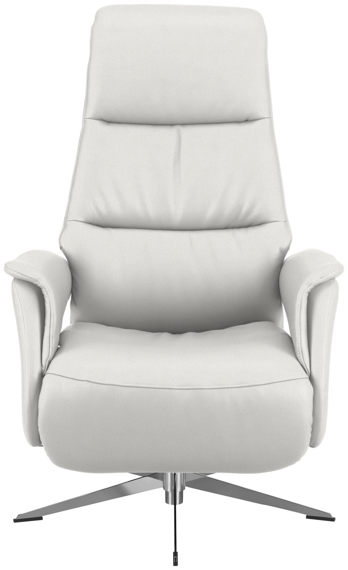 RELAXSESSEL in Leder Weiss  - Chromfarben/Weiss, Design, Leder/Metall (74/108/86cm) - Welnova