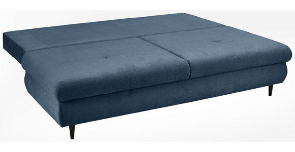 SCHLAFSOFA Chenille Blau - Blau/Schwarz, KONVENTIONELL, Holz/Textil (212/97/105cm) - Carryhome