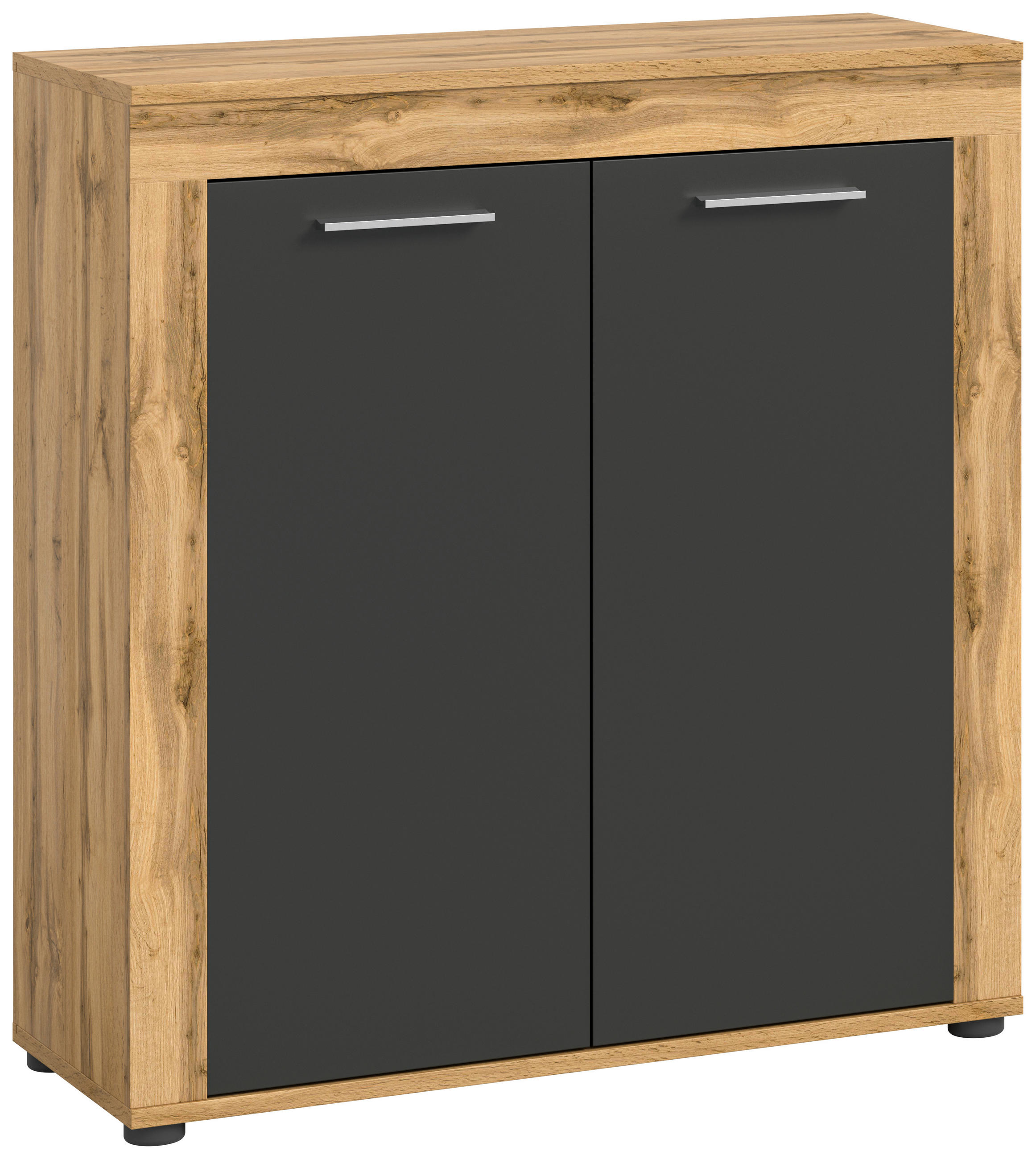 HIGHBOARD Jam  in 80/88/35 cm  - Silberfarben/Eiche Wotan, Design, Holzwerkstoff/Kunststoff (80/88/35cm) - MID.YOU