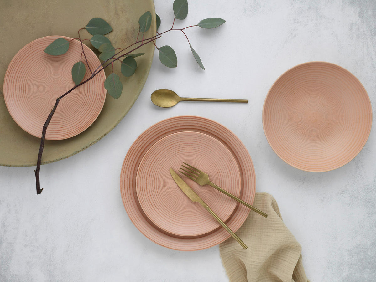 JÍDELNÍ SOUPRAVA, kamenina - růžová, Basics, keramika - Creatable