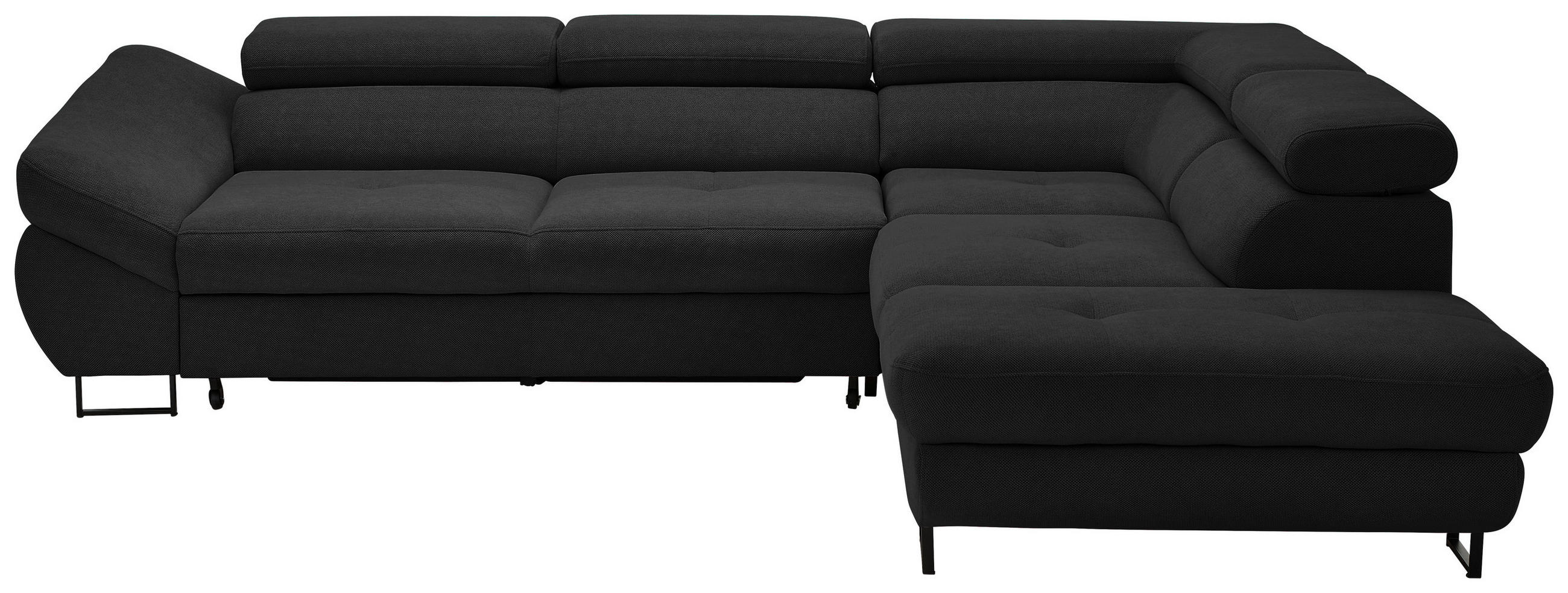 HÖRNSOFFA i vävt tyg svart - svart, Design, metall/textil (280/235cm) - Hom`in