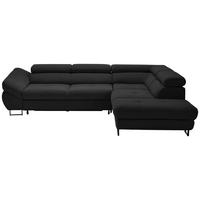 ECKSOFA in Webstoff Schwarz  - Schwarz, Design, Textil/Metall (280/235cm) - Hom`in