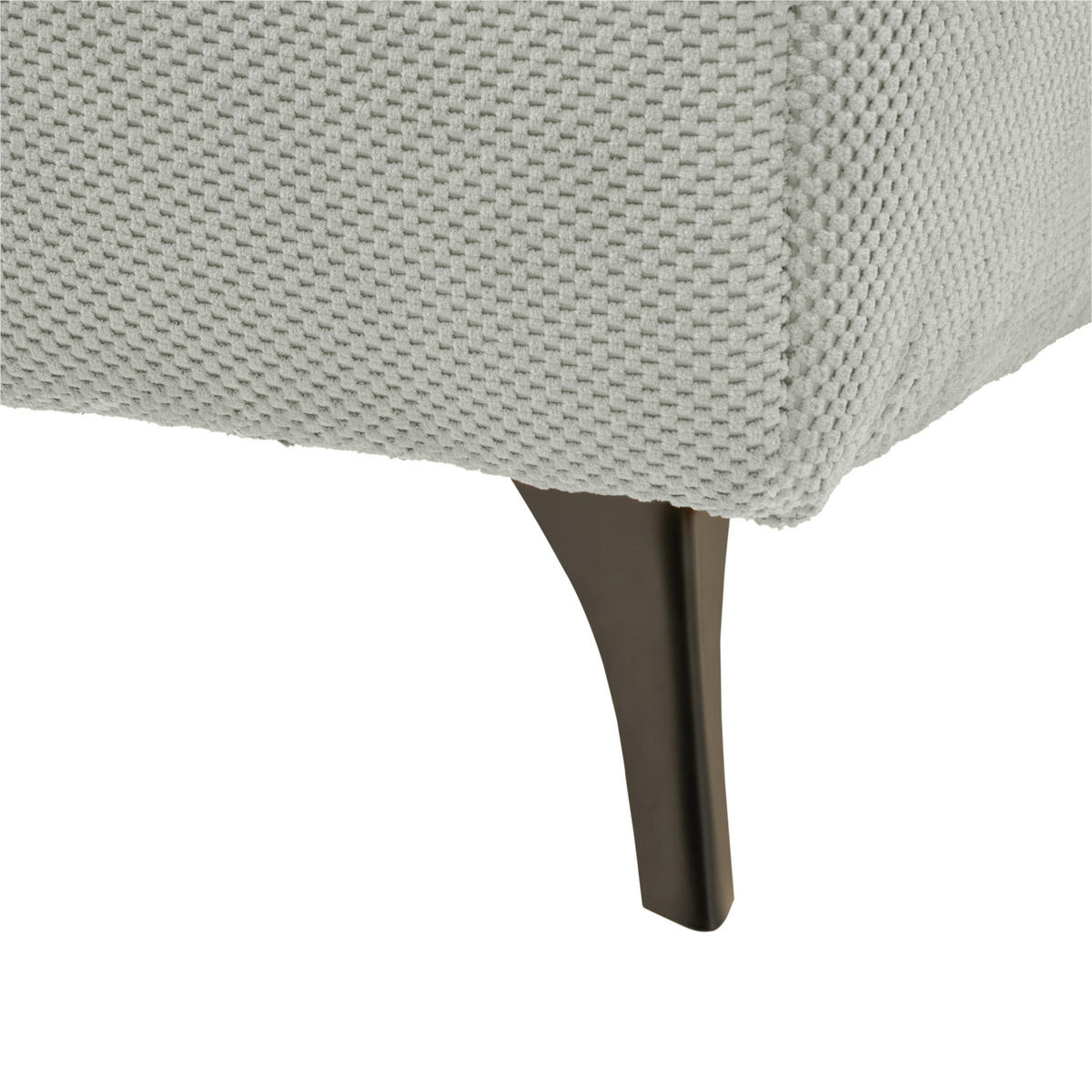 ECKSOFA inkl. Funktionen Hellgrau Struktur, Plüsch  - Hellgrau/Schwarz, Design, Textil/Metall (287/197cm) - Stylife