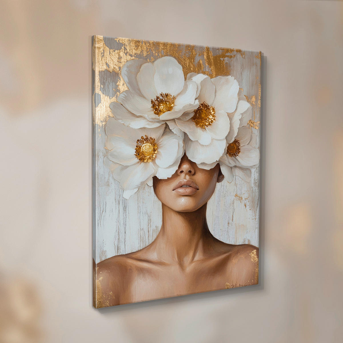 LEINWANDBILD Blumen, Frauen 70/100 cm  - Multicolor, Basics, Holz/Textil (70/100cm)