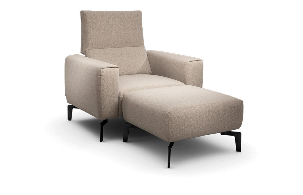 SESSELSET Chenille    - Sandfarben/Schwarz, Design, Textil/Metall (110/85/86-94cm) - SENSOO