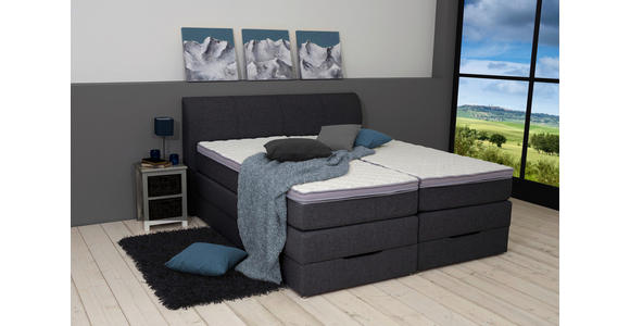 BOXSPRINGBETT 200/200 cm  in Anthrazit  - Anthrazit, KONVENTIONELL, Textil (200/200cm) - Carryhome