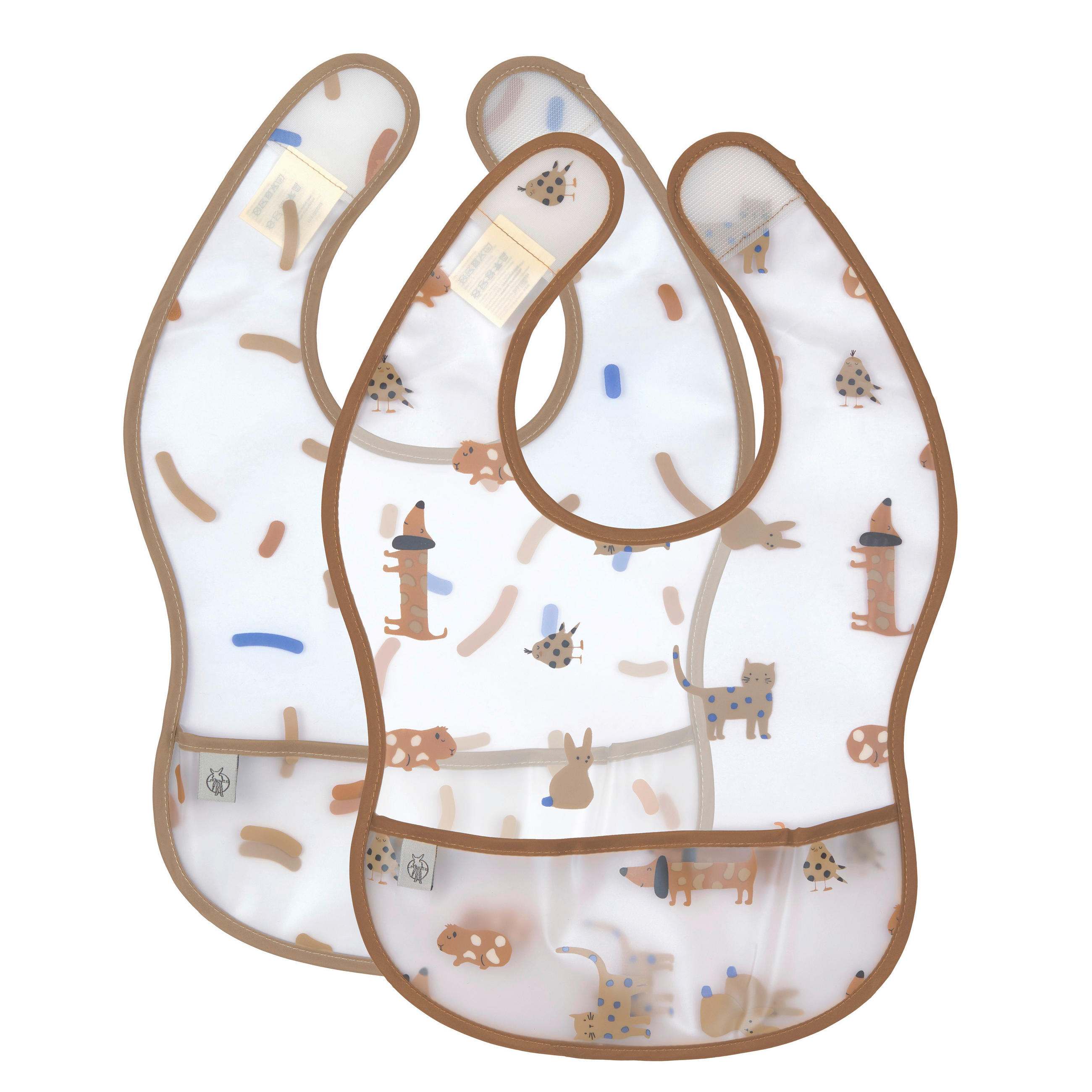 Lässig Lätzchen Little Mateys Transparent, Braun, Blau 0.2x38x26 cm