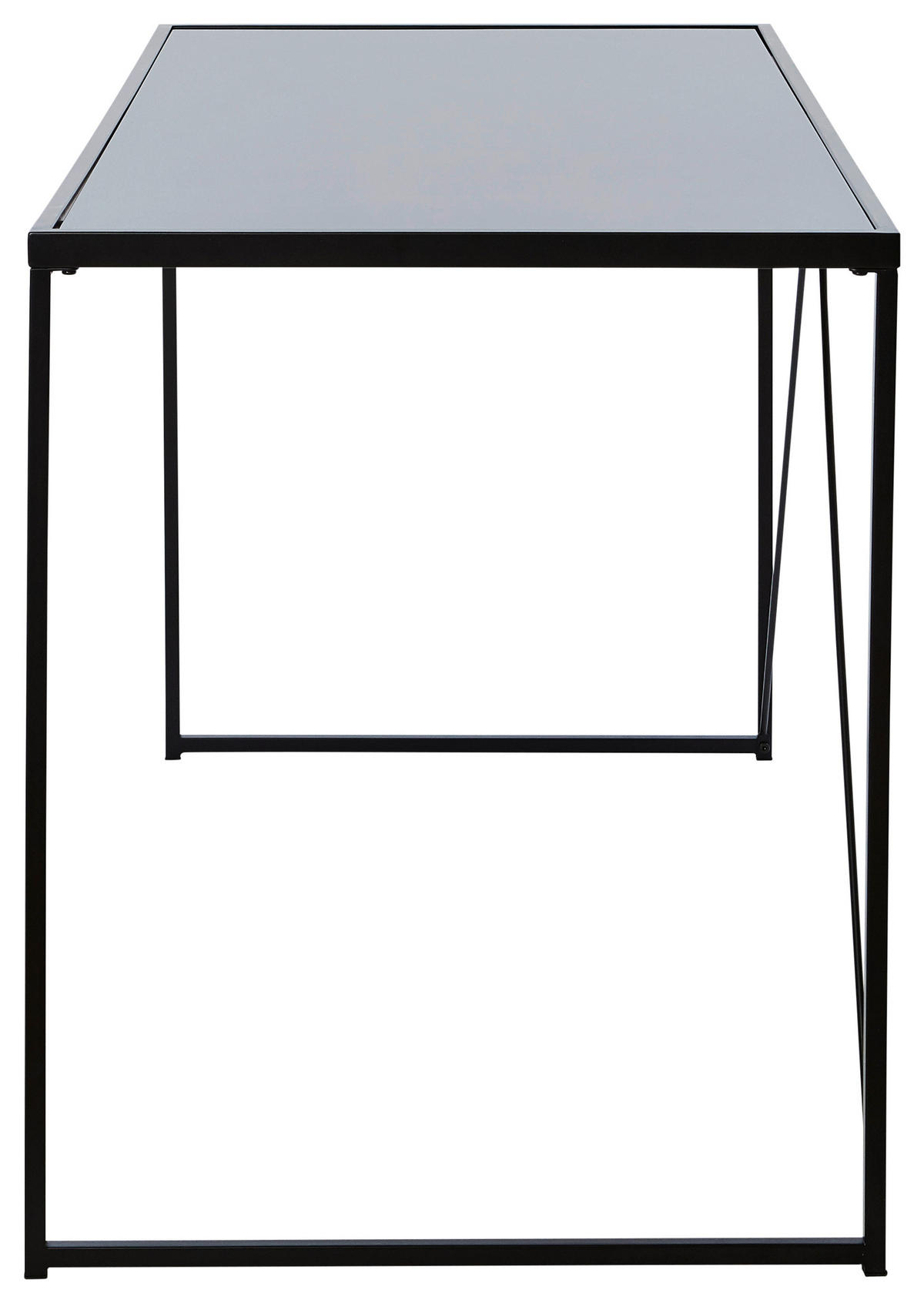 SCHREIBTISCH 120/60/73 cm  in Schwarz  - Schwarz, Konventionell, Glas/Metall (120/60/73cm) - Livetastic