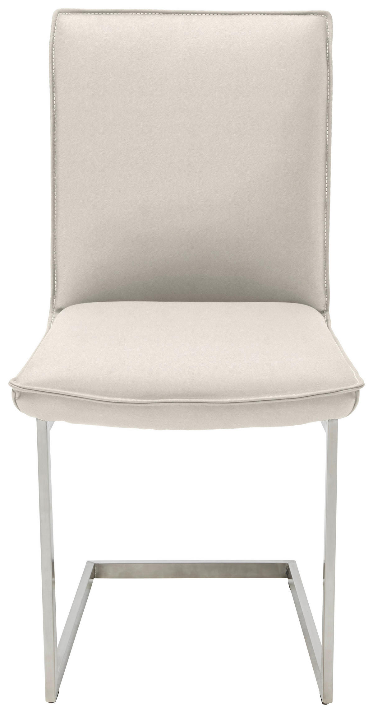 SCHWINGSTUHL  in Nickel Echtleder pigmentiert  - Edelstahlfarben/Beige, Design, Leder/Metall (48/93/65cm) - Ambiente
