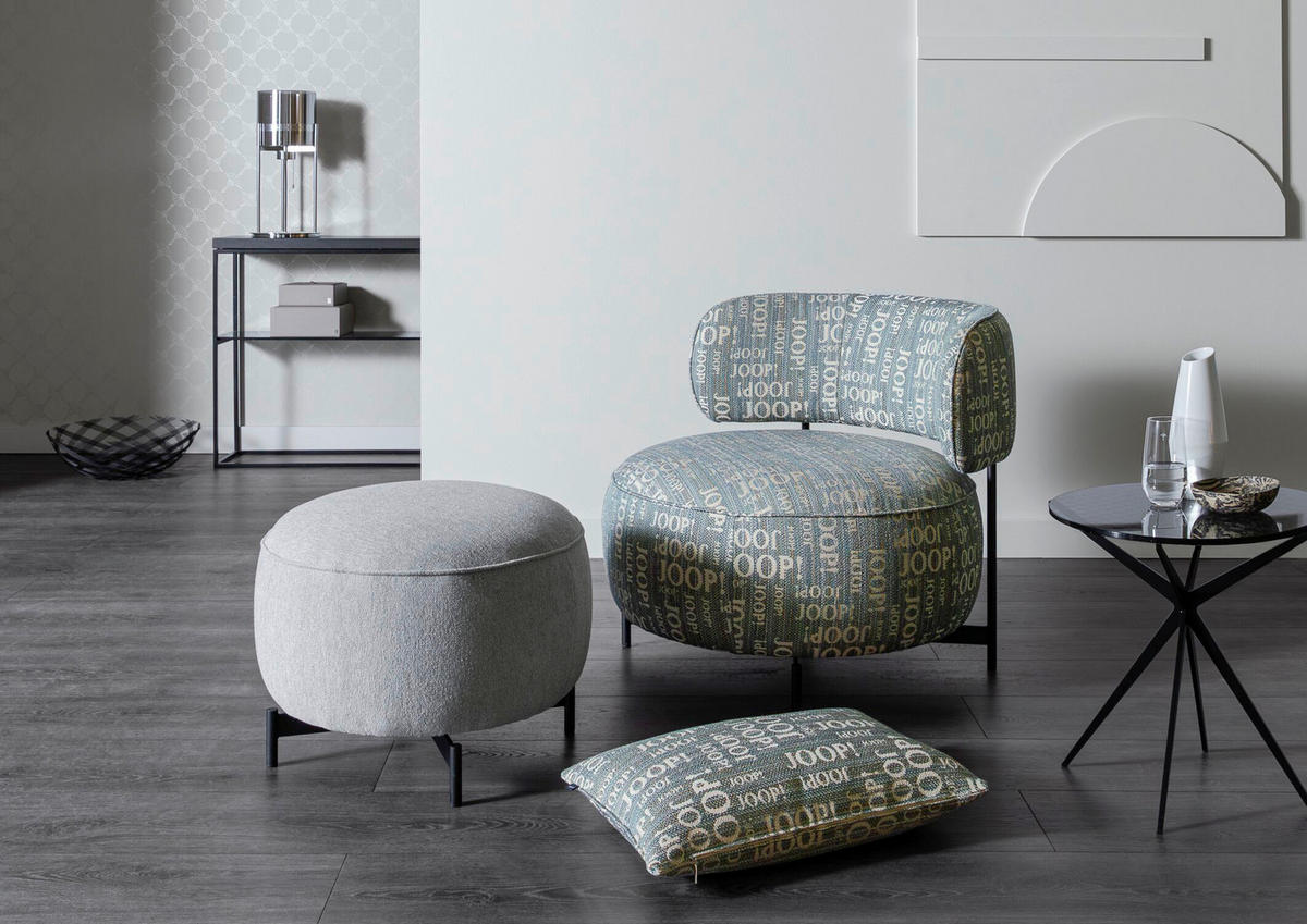 DESIGNSESSEL Flachgewebe Blau, Grün    - Blau/Anthrazit, Design, Textil/Metall (89/76/89cm) - Joop!