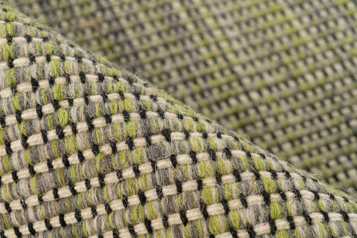 HANDWEBTEPPICH Wohnzimmer 170/240 cm Grau, Grün rechteckig  - Grau/Grün, Basics, Textil (170/240cm) - Kayoom