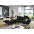 ECKSOFA in Echtleder Anthrazit  180/310 cm  - Anthrazit/Schwarz, Design, Leder/Metall (180/310cm) - Dieter Knoll