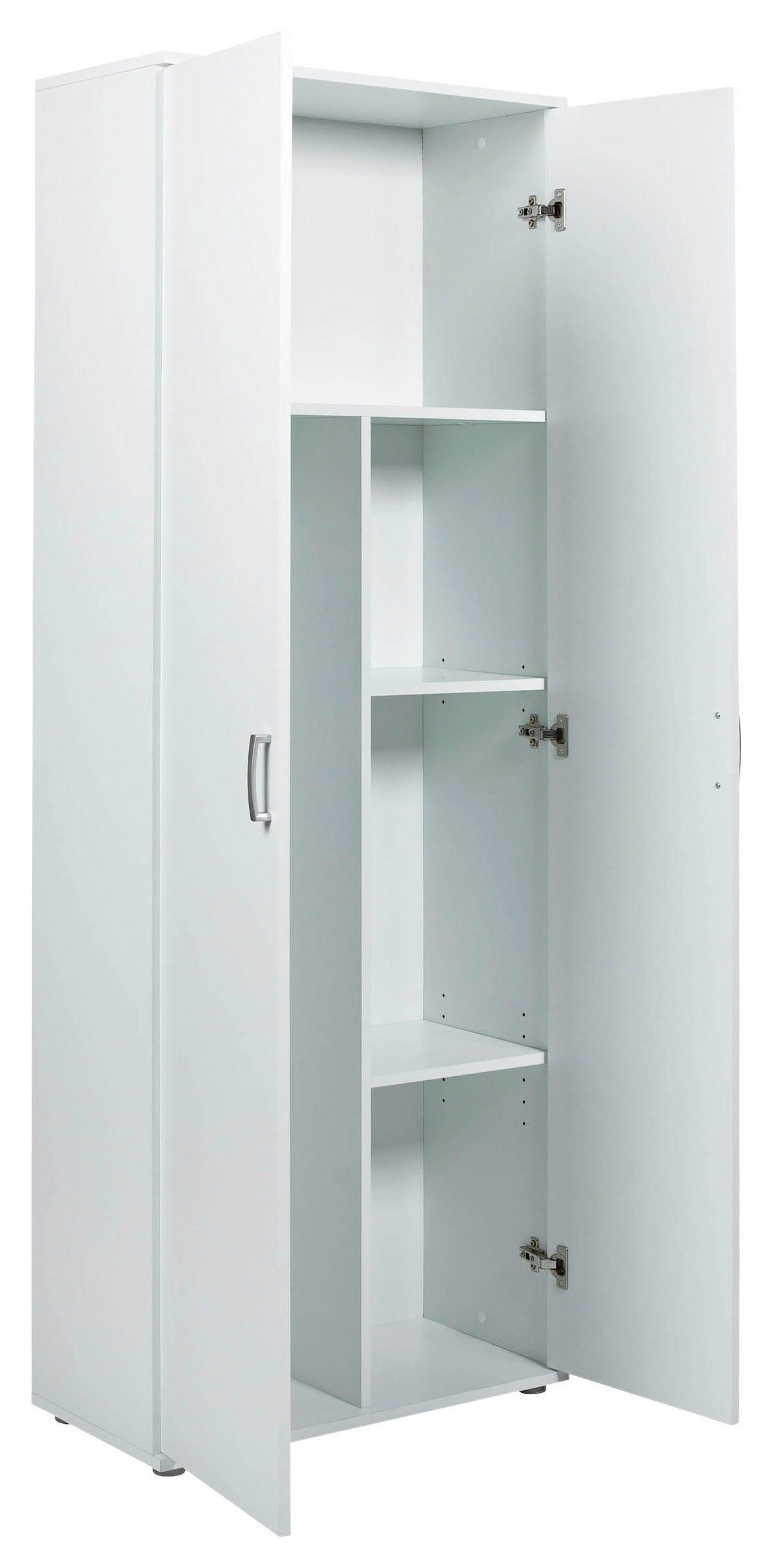 MULTISKÅP 2-dörrar - vit/silver, Basics, metall/trämaterial (70/34/189cm) - MID.YOU