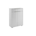 AKTENSCHRANK Weiß, Nickelfarben  - Weiß/Nickelfarben, MODERN, Glas/Holzwerkstoff (80,8/110,2/37,2cm) - Voleo