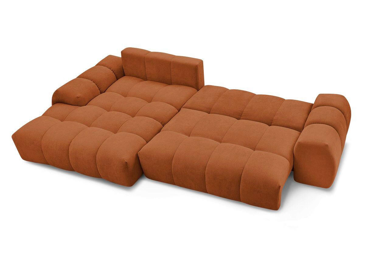 ECKSCHLAFSOFA EVEREST  mit Rücken echt, Armteil links, Armteil rechts Struktur Orange  - Schwarz/Orange, MODERN, Kunststoff/Textil (180/318cm) - Livetastic