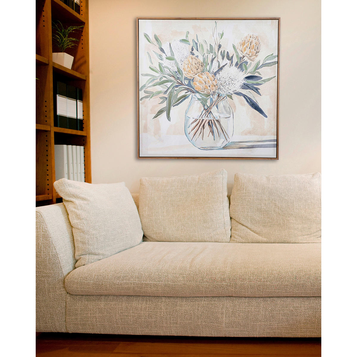 LEINWANDBILD Blumen Multicolor  - Hellbraun/Multicolor, Basics, Holz/Kunststoff (80/80/4cm)
