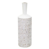 Vase Polyresin Nairobi Bottl  - Weiß, Basics, Kunststoff (15/49.5/15cm)