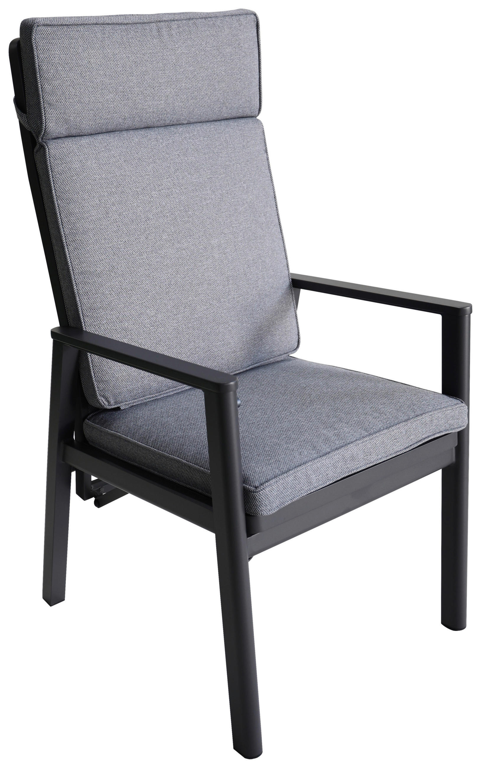 GARTENSESSEL Aluminium Anthrazit, Grau  - Anthrazit/Grau, Design, Textil/Metall (58/110/65cm) - Ambia Garden