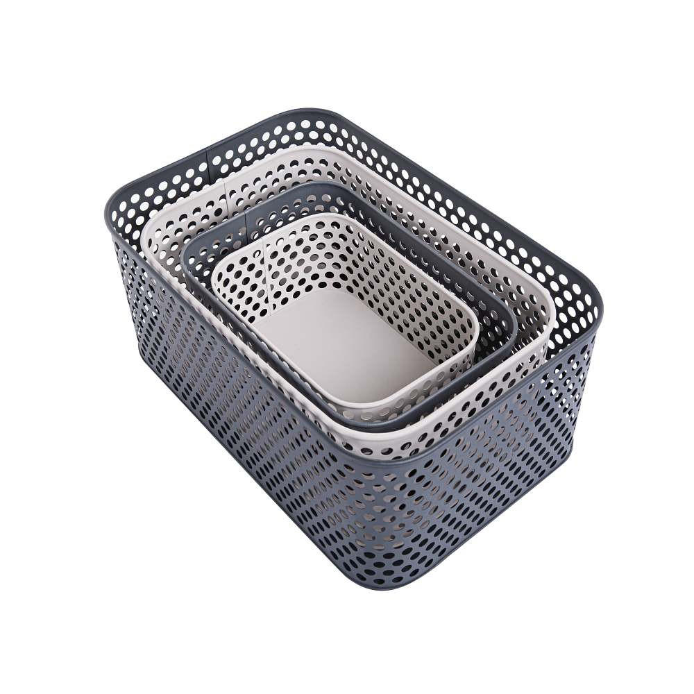 AUFBEWAHRUNGSBOXEN-SET Veika  - Anthrazit, KONVENTIONELL, Metall (19,5 - 35/14 - 23/9 - 15cm) - Blomus