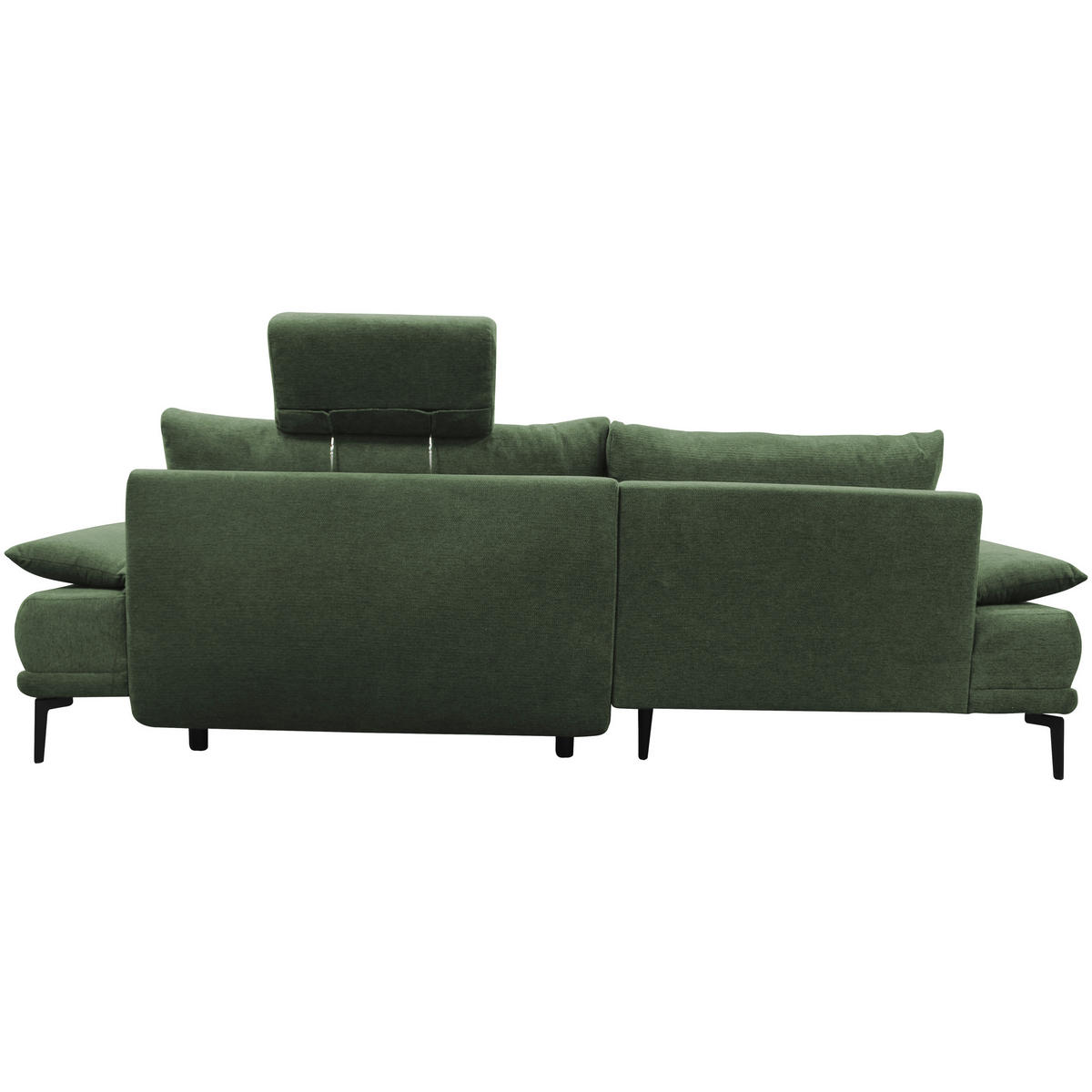 ECKSOFA in Webstoff Grün  192/260 cm  - Schwarz/Grün, Design, Textil/Metall (192/260cm) - MID.YOU