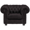 CHESTERFIELD-SESSEL - Wengefarben/Anthrazit, LIFESTYLE, Holz/Textil (115/76,5/96cm) - Landscape