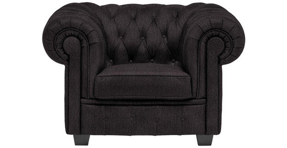CHESTERFIELD-SESSEL - Wengefarben/Anthrazit, LIFESTYLE, Holz/Textil (115/76,5/96cm) - Landscape