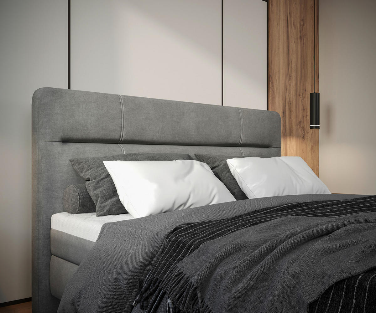 BOXBETT 180/200 cm  in Grau  - Grau, Modern, Holz/Holzwerkstoff (180/200cm) - MID.YOU