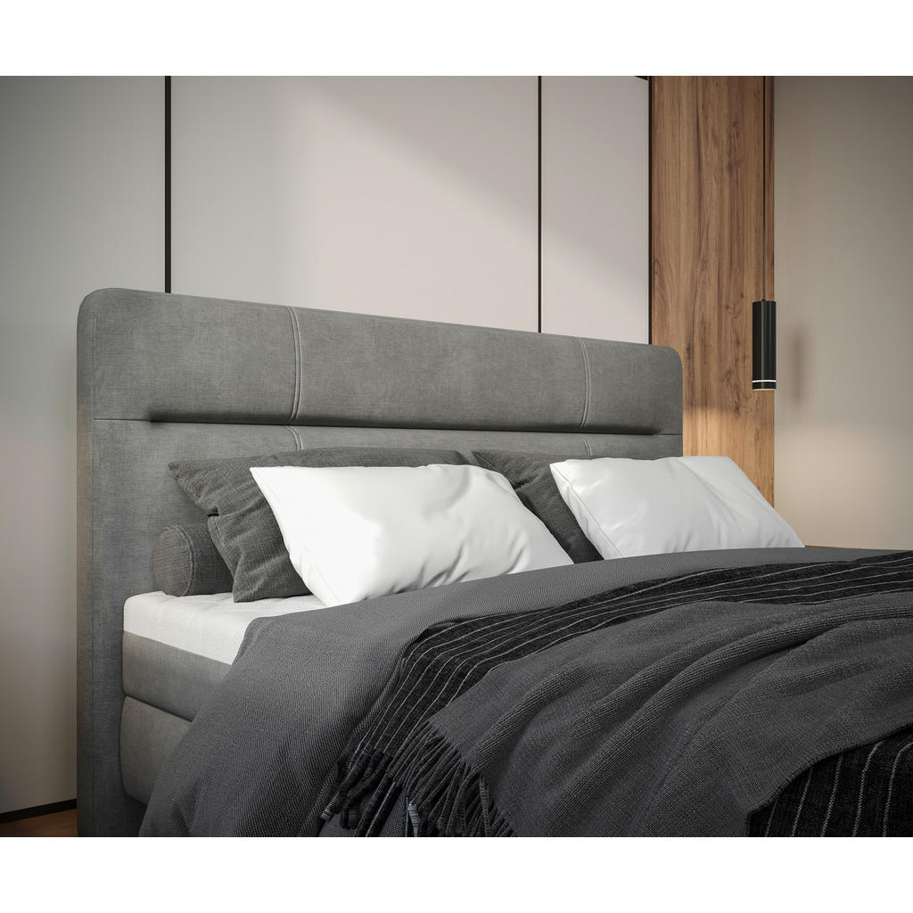 Thumbnail - Mid.you Boxbett, Grau, Holz, Textil, H3, 140x200 cm, Bettkasten, gepolstertes Kopfteil, in verschiedenen Größen erhältli...