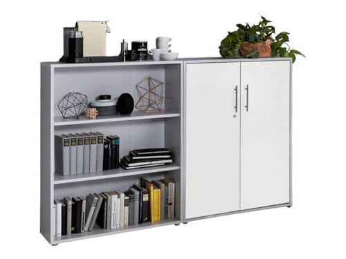 AKTENSCHRANK Grau, Weiß  - Weiß/Grau, MODERN, Holzwerkstoff (168,8/113,6/33cm) - MID.YOU