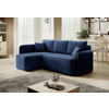ECKSOFA Plüsch Blau  - Blau/Schwarz, Design, Kunststoff/Textil (150/206cm) - P & B