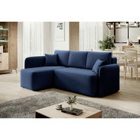 ECKSOFA Plüsch Blau  - Blau/Schwarz, Design, Kunststoff/Textil (150/206cm) - P & B
