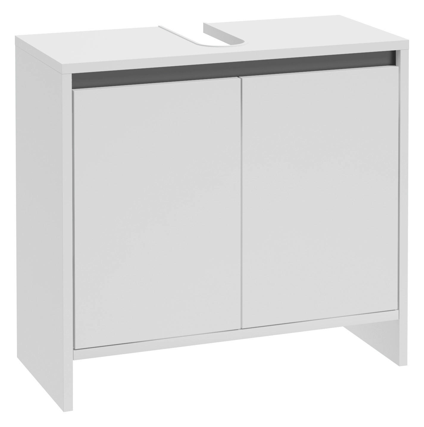 MASCĂ PENTRU LAVOAR 60/55/28 cm  - alb/antracit, Basics, material pe bază de lemn (60/55/28cm) - MID.YOU