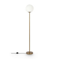 STOJACÍ LAMPA, 25/155 cm  - bílá/barvy mosazi, Trend, kov/sklo (25/155cm) - MAYTONI