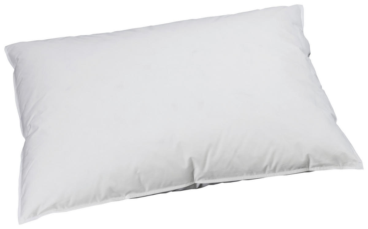 KOPFKISSEN 50/70 cm Federn, Daunen  - Weiss, Naturmaterialien/Textil (50/70cm) - Billerbeck
