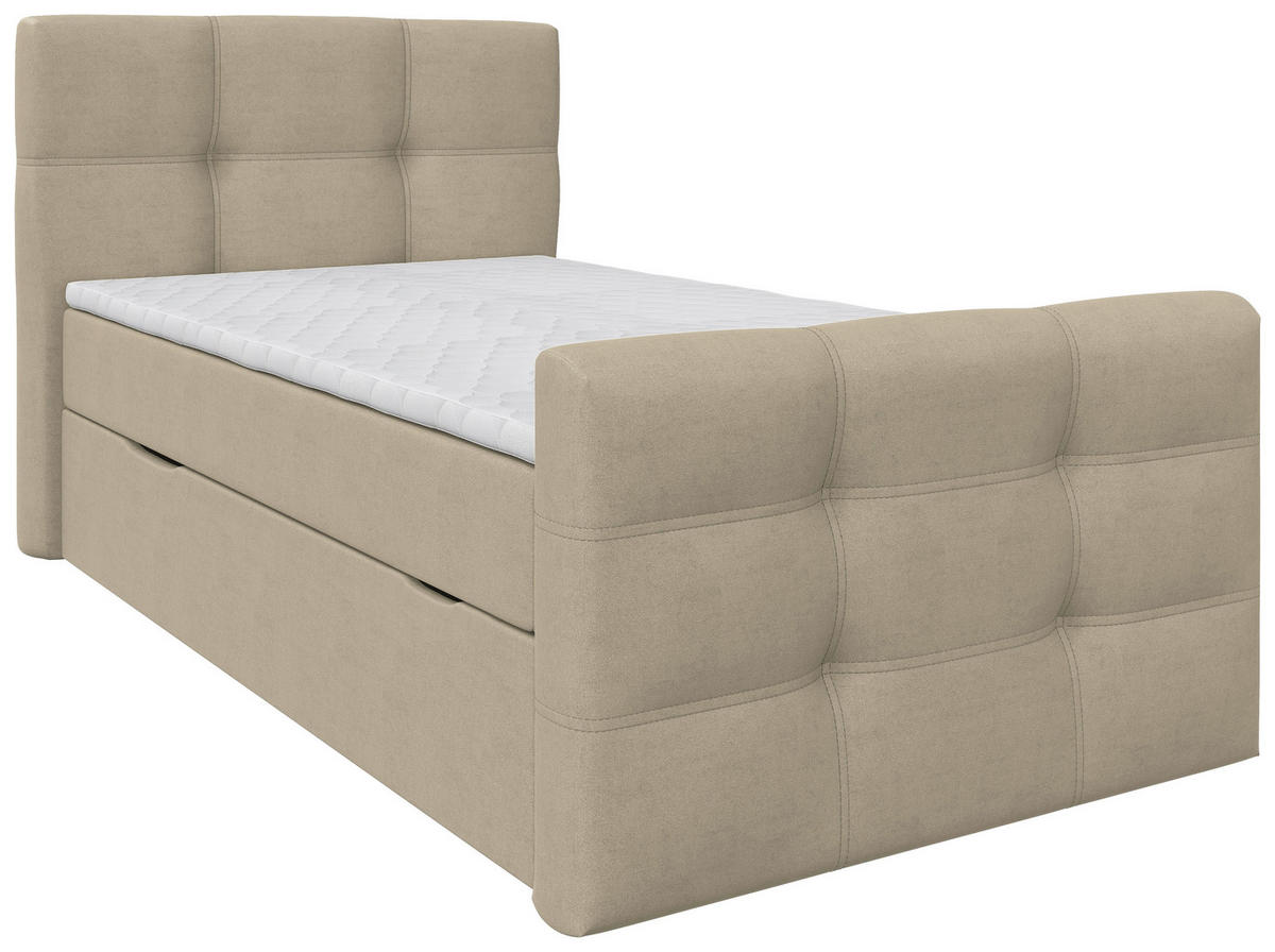 BOXBETT 100/200 cm  in Beige  - Beige/Schwarz, Basics, Kunststoff/Textil (100/200cm) - Chameo