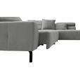 ECKSOFA in Feincord Grau  - Schwarz/Grau, KONVENTIONELL, Textil/Metall (311/219cm) - Hom`in