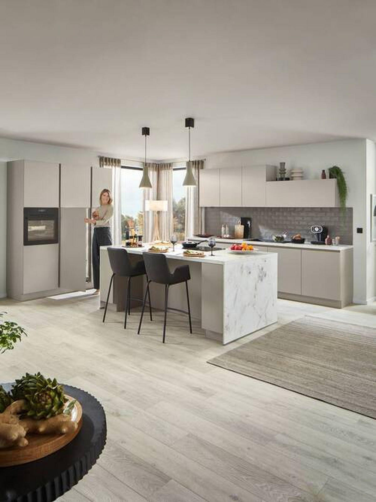 EINBAUKÜCHE   - Cappuccino, Design, Holzwerkstoff - Dieter Knoll