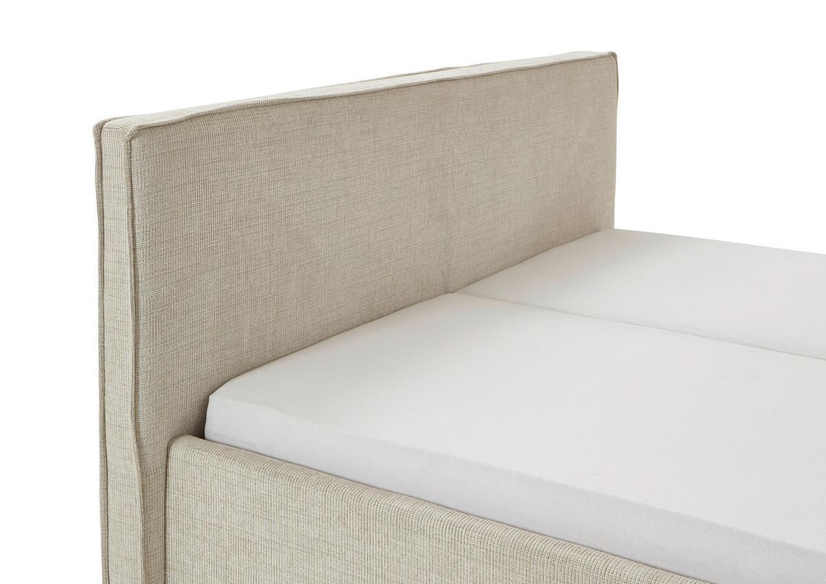 POLSTERBETT 180/200 cm  in Greige  - Greige/Birkefarben, Design, Holz/Textil (180/200cm) - home24