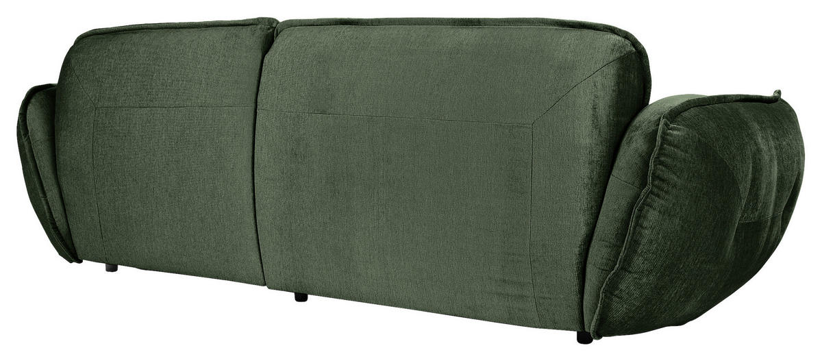 ECKSOFA in Chenille Dunkelgrün  184/269 cm  - Dunkelgrün/Schwarz, MODERN, Kunststoff/Textil (184/269cm) - Trendmanufaktur