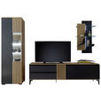 WOHNWAND  in Anthrazit, Wildeiche  277/200/45 cm  - Wildeiche/Anthrazit, Design, Glas/Holz (277/200/45cm) - Moderano