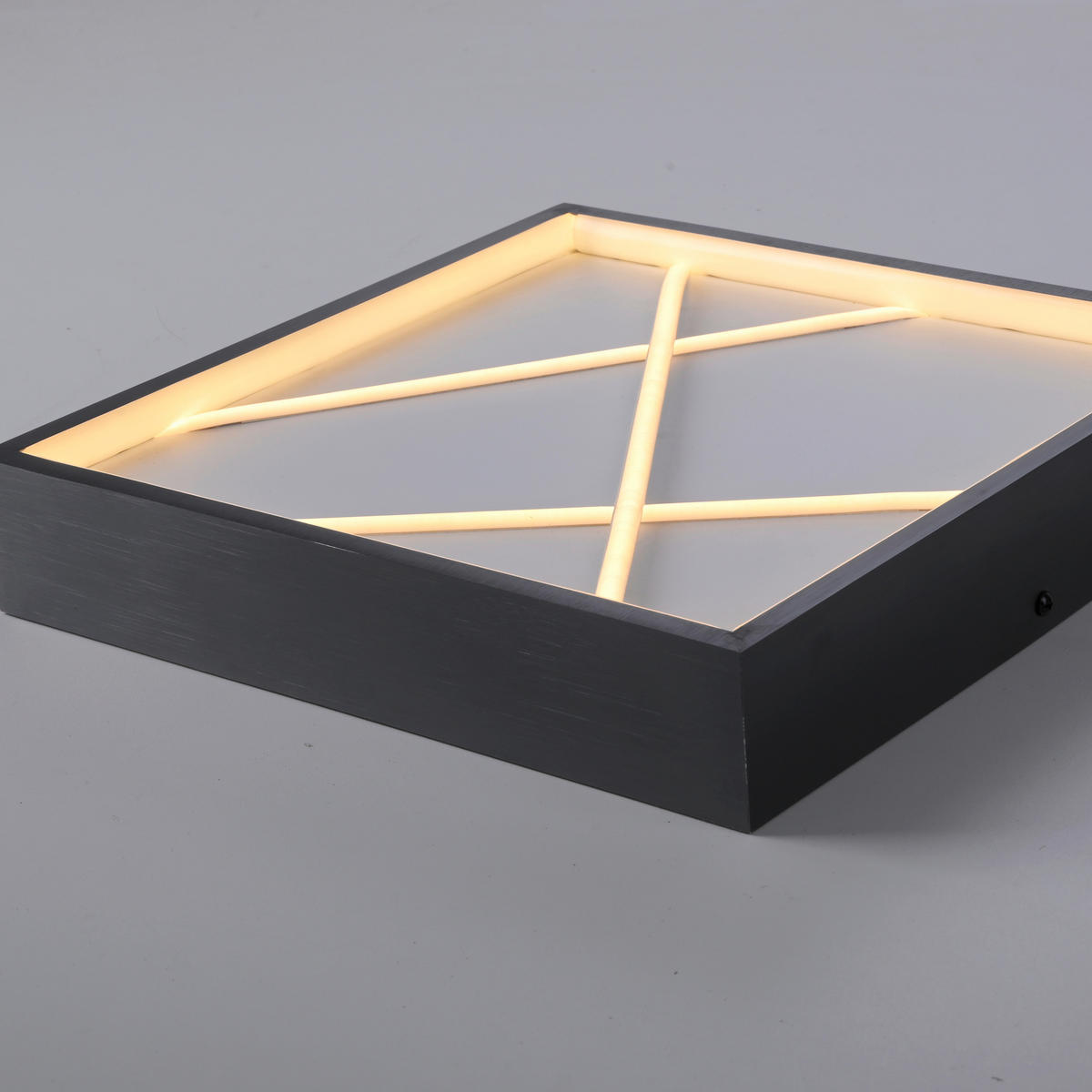PLAFONIERĂ CU LED - negru, Design, plastic/metal (30/30/4,5cm)