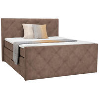 BOXSPRINGBETT 140/200 cm  in Braun  - Schwarz/Braun, Konventionell, Kunststoff/Textil (140/200cm) - Ti'me