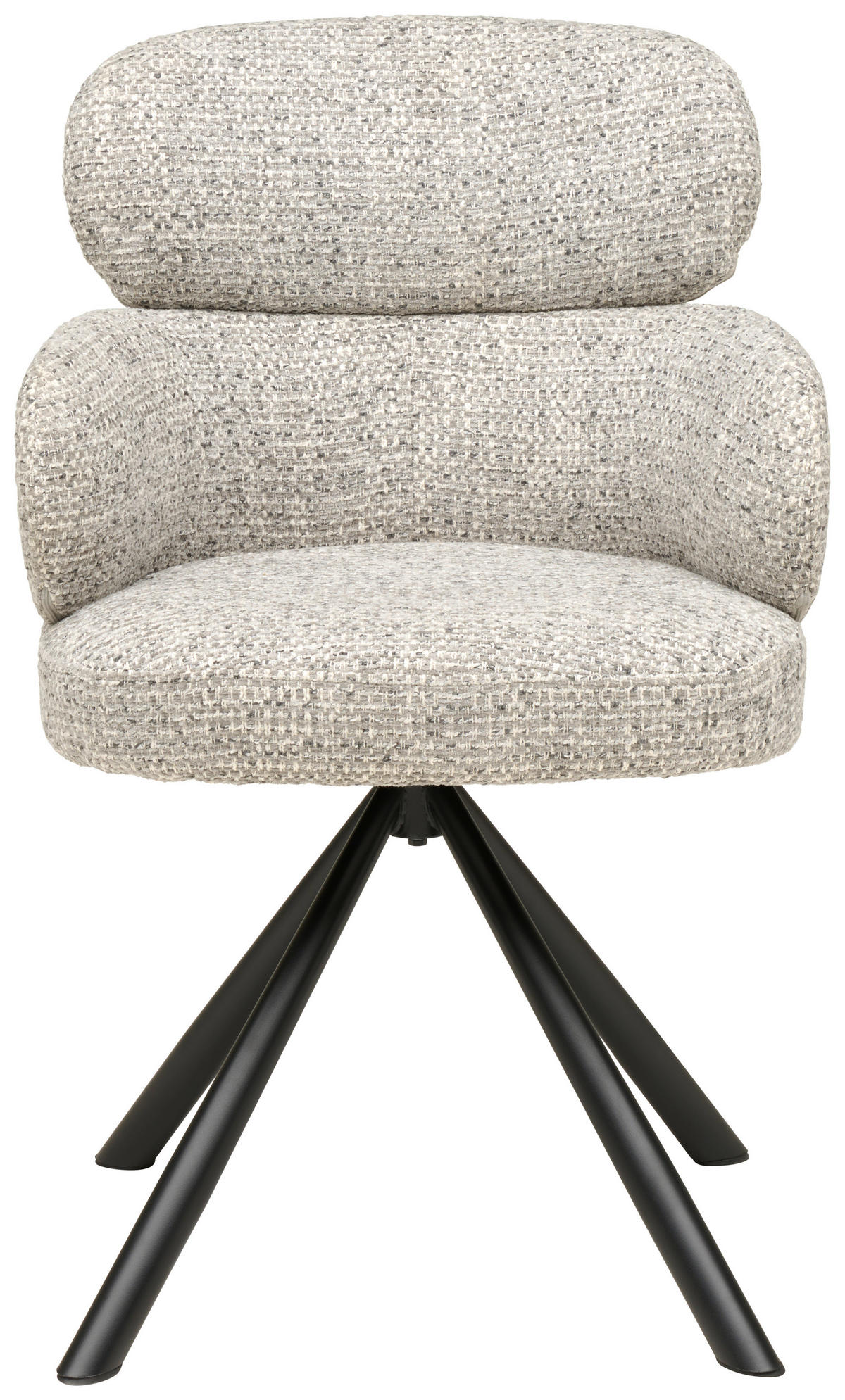 ARMLEHNSTUHL  Sitzfläche 360° drehbar Webstoff  - Hellgrau/Schwarz, MODERN, Textil/Metall (60/84/64cm) - MID.YOU